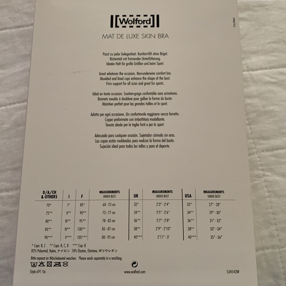 Wolford Mat De Luxe Skin Bra - Picture 4 of 4